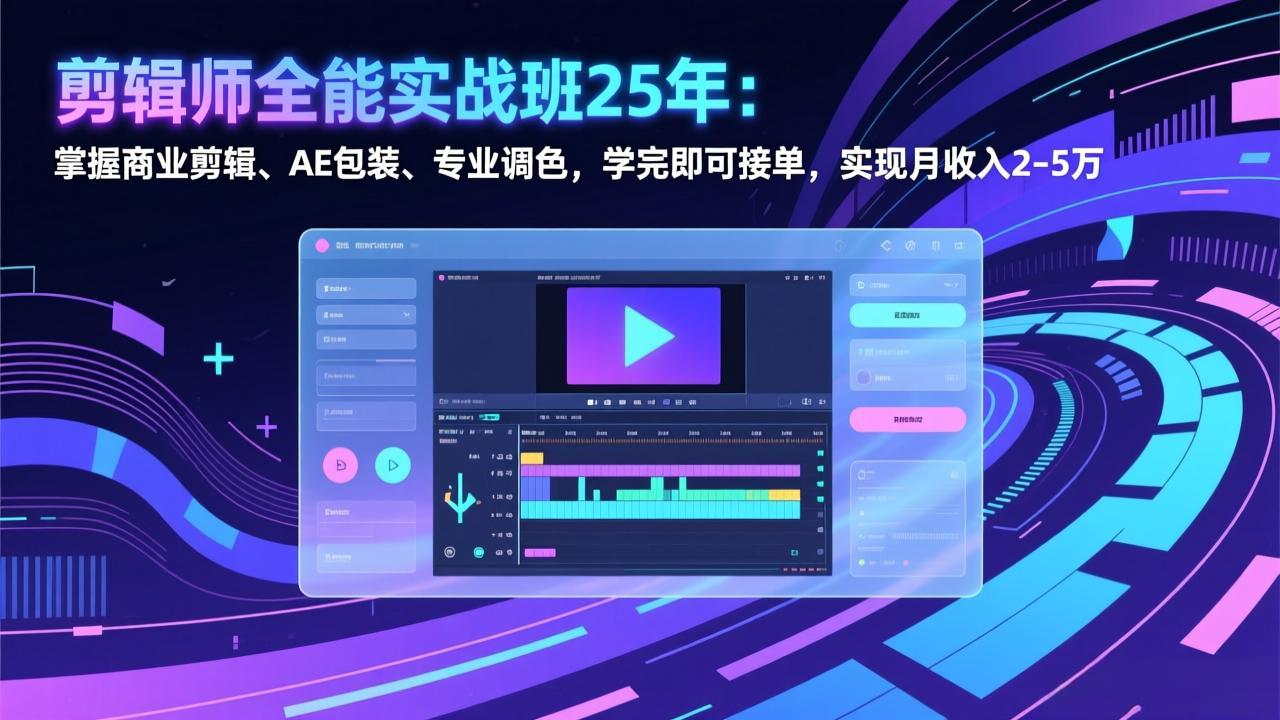 (17294期)剪辑师全能实战班25年:掌握商业剪辑、AE包装、专业调色,学完即可接单,实现月收入2-5万 (17294期)剪辑师全能实战班25年:掌握商业剪辑、AE包装、专业调色,学完即可接单,实现月收入2-5万