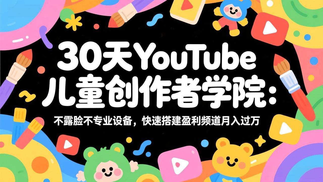 (17554期)30天YouTube儿童创作者学院:不露脸不专业设备,快速搭建盈利频道月入过万 (17554期)30天YouTube儿童创作者学院:不露脸不专业设备,快速搭建盈利频道月入过万