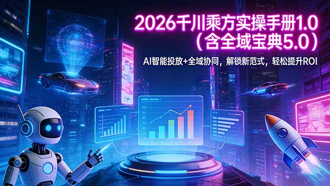 (17625期)2026 千川乘方实操手册 1.0(含全域宝典 5.0)AI 智能投放+全域协同,解锁新范式,轻松提升ROI (17625期)2026 千川乘方实操手册 1.0(含全域宝典 5.0)AI 智能投放+全域协同,解锁新范式,轻松提升ROI