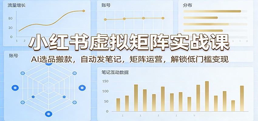 小红书虚拟矩阵实战课:AI选品搬款,自动发笔记,矩阵运营,解锁低门槛变现 小红书虚拟矩阵实战课:AI选品搬款,自动发笔记,矩阵运营,解锁低门槛变现