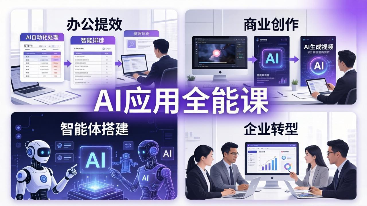 (17890期)AIGC 应用全能课:办公提效、商业创作、智能体搭建、企业转型,一站式学会AI应用 (17890期)AIGC 应用全能课:办公提效、商业创作、智能体搭建、企业转型,一站式学会AI应用