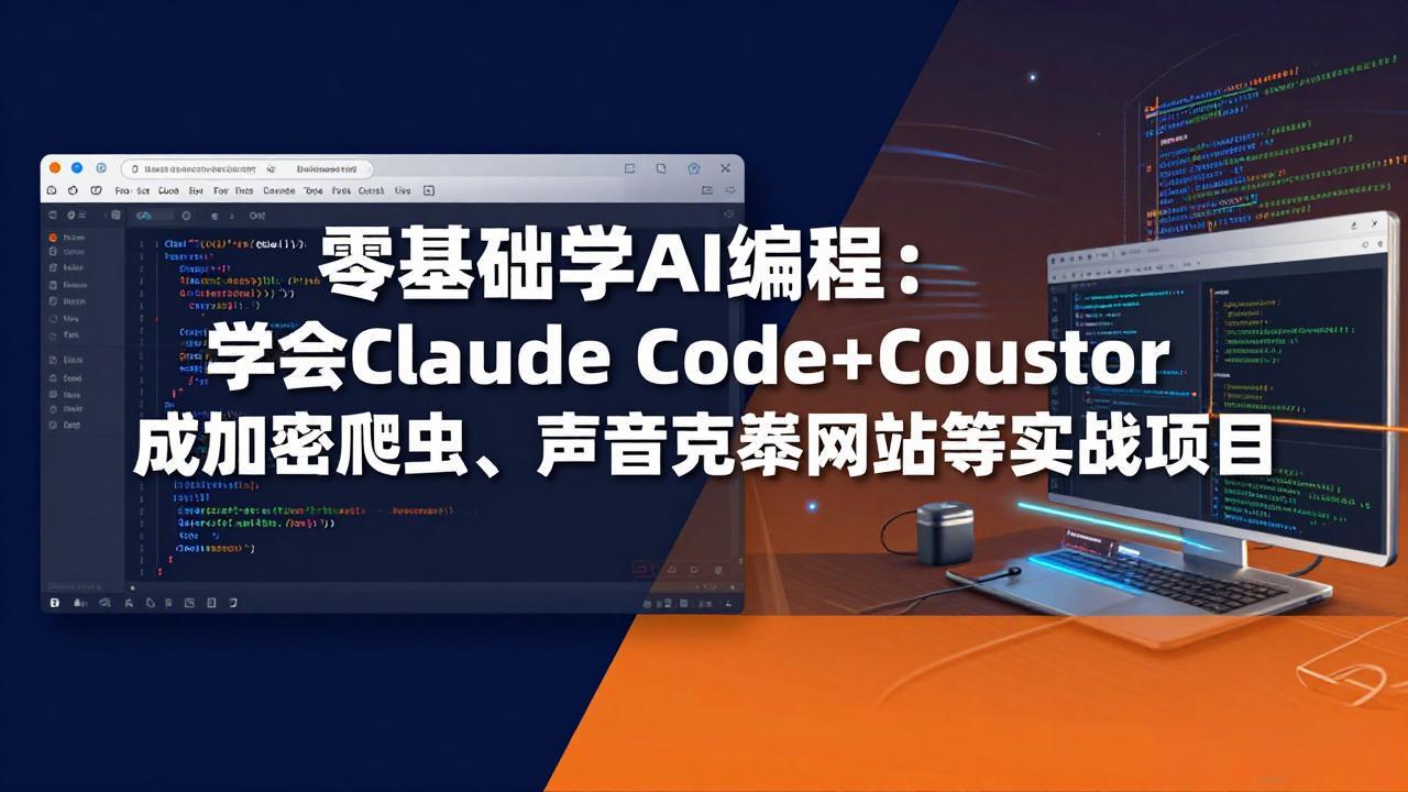 (17941期)零基础学AI编程:学会Claude Code+Cursor完成加密爬虫、声音克隆网站等实战项目 (17941期)零基础学AI编程:学会Claude Code+Cursor完成加密爬虫、声音克隆网站等实战项目