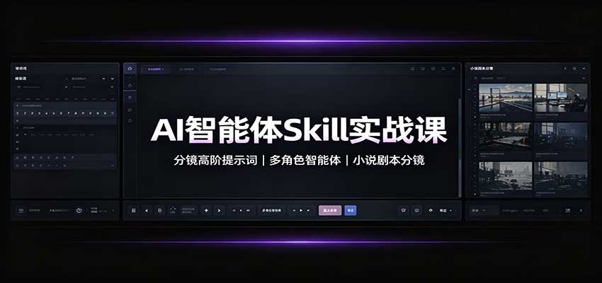 AI智能体Skill实战课:分镜高阶提示词,多角色智能体,小说剧本分镜 AI智能体Skill实战课:分镜高阶提示词,多角色智能体,小说剧本分镜