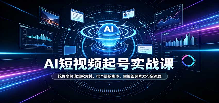 短视频AI起号实战课:挖掘高价值爆款素材,撰写爆款脚本,掌握视频号发布全流程 短视频AI起号实战课:挖掘高价值爆款素材,撰写爆款脚本,掌握视频号发布全流程