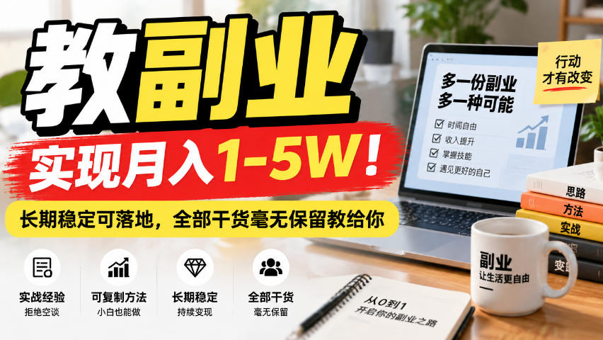 (20806期)“教副业”实现月入1-5W!长期稳定可落地,全部干货毫无保留教给你 (20806期)“教副业”实现月入1-5W!长期稳定可落地,全部干货毫无保留教给你