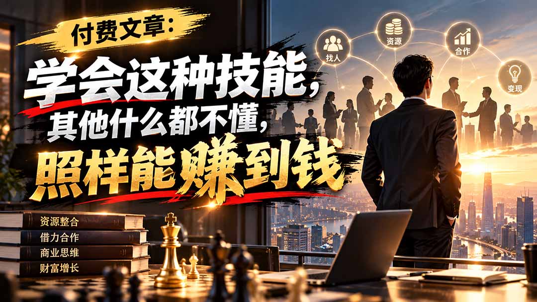 （20920期）付费文章：学会这种技能，其他什么都不懂，照样能賺到钱