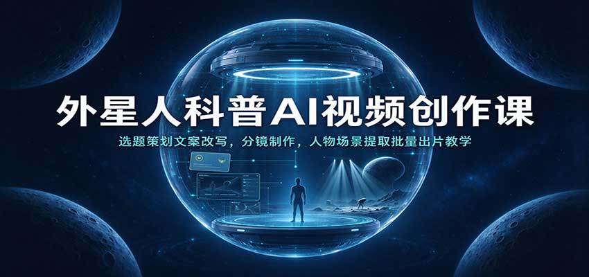 外星人科普AI视频创作课:选题策划文案改写,分镜制作,人物场景提取批量出片教学 外星人科普AI视频创作课:选题策划文案改写,分镜制作,人物场景提取批量出片教学