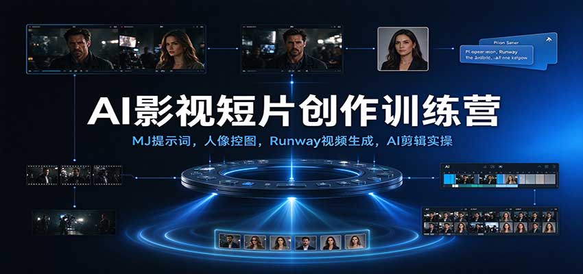 AI影视短片创作训练营:MJ提示词,人像控图,Runway视频生成,AI剪辑实操 AI影视短片创作训练营:MJ提示词,人像控图,Runway视频生成,AI剪辑实操