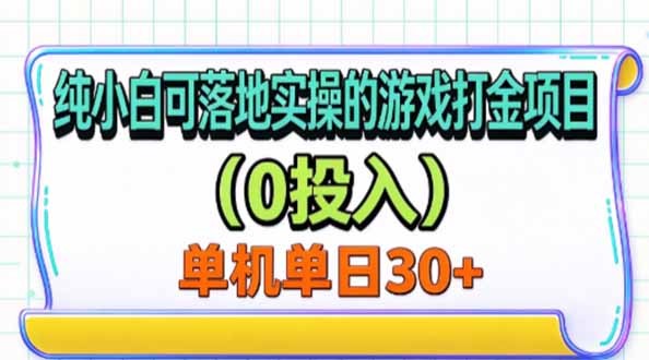 (20993期)纯小白可落地实操的游戏打金项目(0投入)单机单号30+ (20993期)纯小白可落地实操的游戏打金项目(0投入)单机单号30+