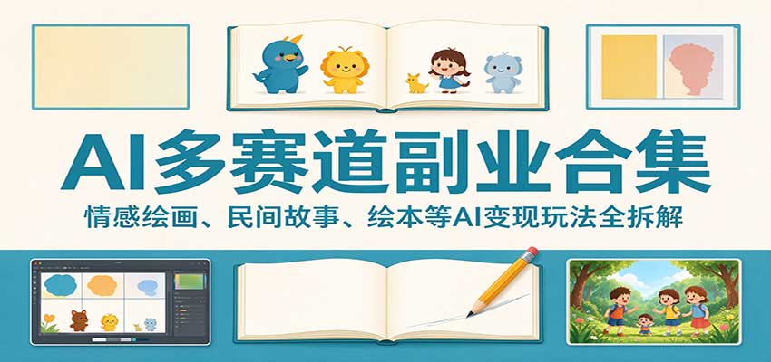 AI多赛道副业合集:情感绘画、民间故事、绘本等AI变现玩法全拆解 AI多赛道副业合集:情感绘画、民间故事、绘本等AI变现玩法全拆解