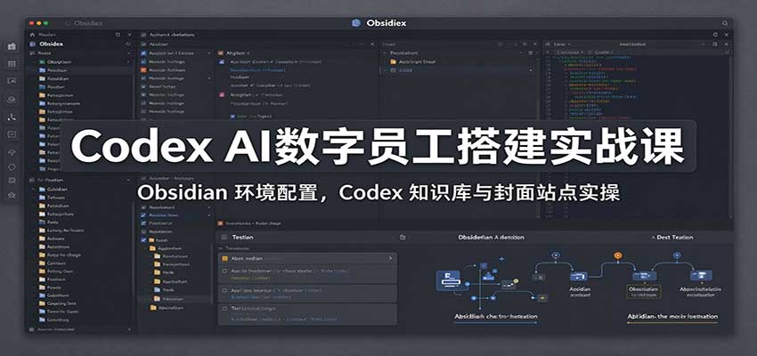 Codex AI数字员工搭建实战课:Obsidian 环境配置,Codex 知识库与封面站点实操 Codex AI数字员工搭建实战课:Obsidian 环境配置,Codex 知识库与封面站点实操